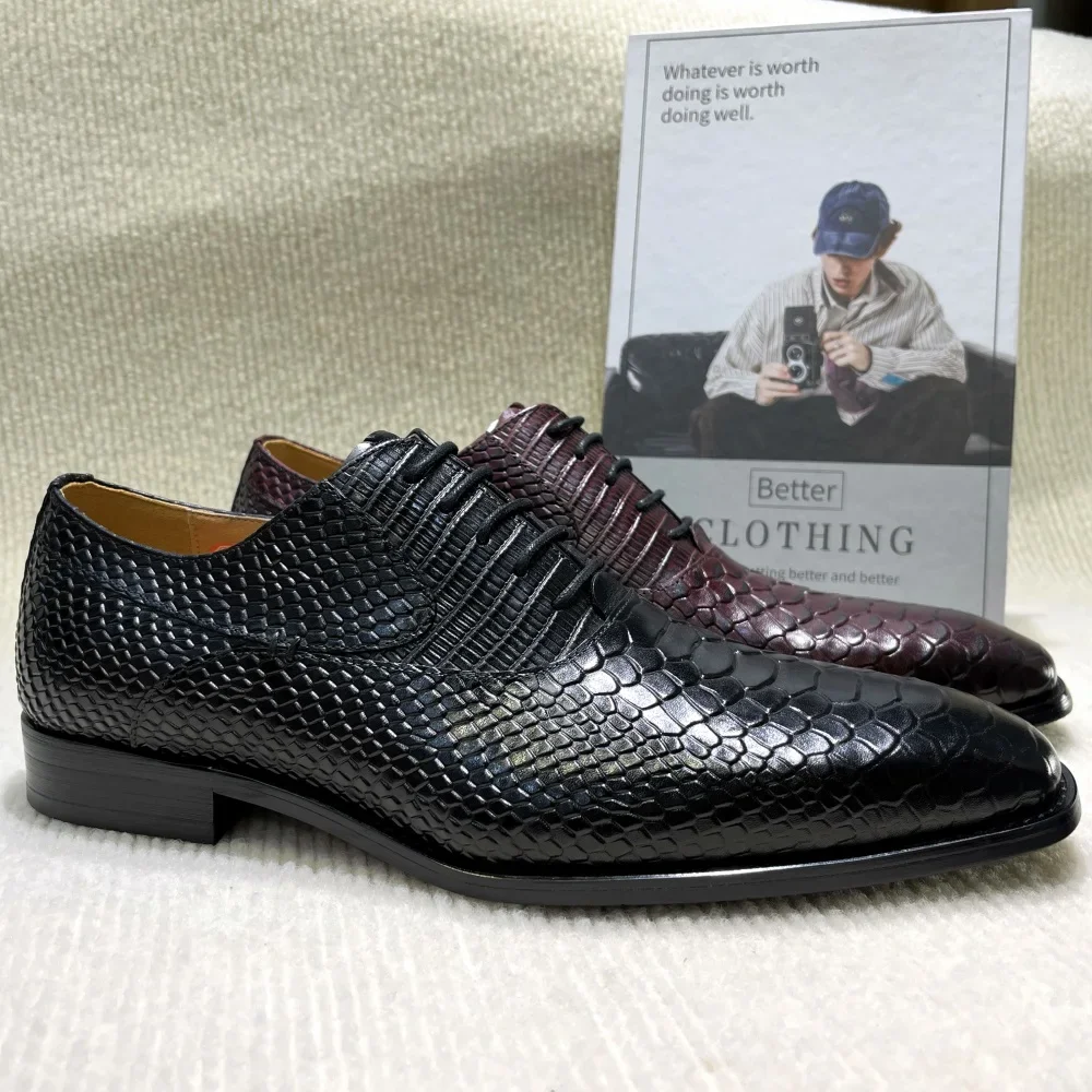 Handmade Genuine Leather Men's Office Business Shoes with Monk Shoelace Buckle for Wedding Suit Casual Formal Wear