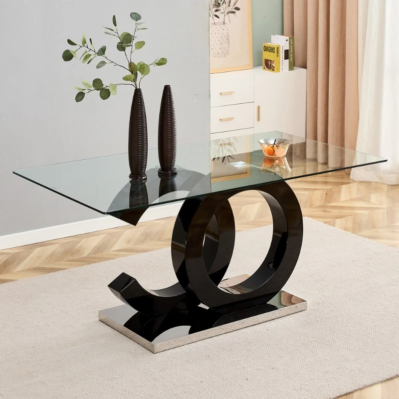 

Designer Luxury Dining Tables Royal French Style Elegant Glass Kitchen Tables Rectangular Modern Mesa Para Comer Home Furniture