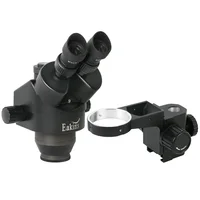 7X-45X Simul-Focus Parfocal Continuous Zoom Trinocular Stereo Microscope Head 76mm Diameter Holder Focus Arms for Education 2