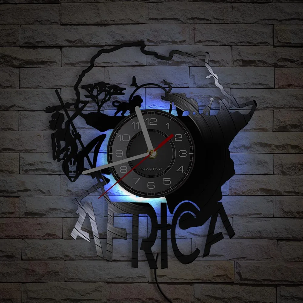 Details about   LED Clock Africa LED Light Vinyl Record Wall Clock LED Wall Clock 1403 