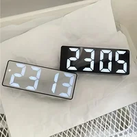 Mirror Digital Alarm Clock LED Clock Temperature Calendar Display Supply Adjustable Brightness Desk Decorations Electronics Home 1