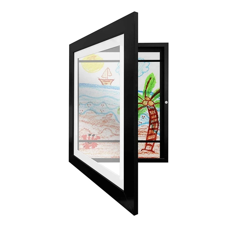 

2X Kids Art Frames Front Opening Changeable Art Frame Picture Kids Artwork Frames Changeable Display Art Projects,White