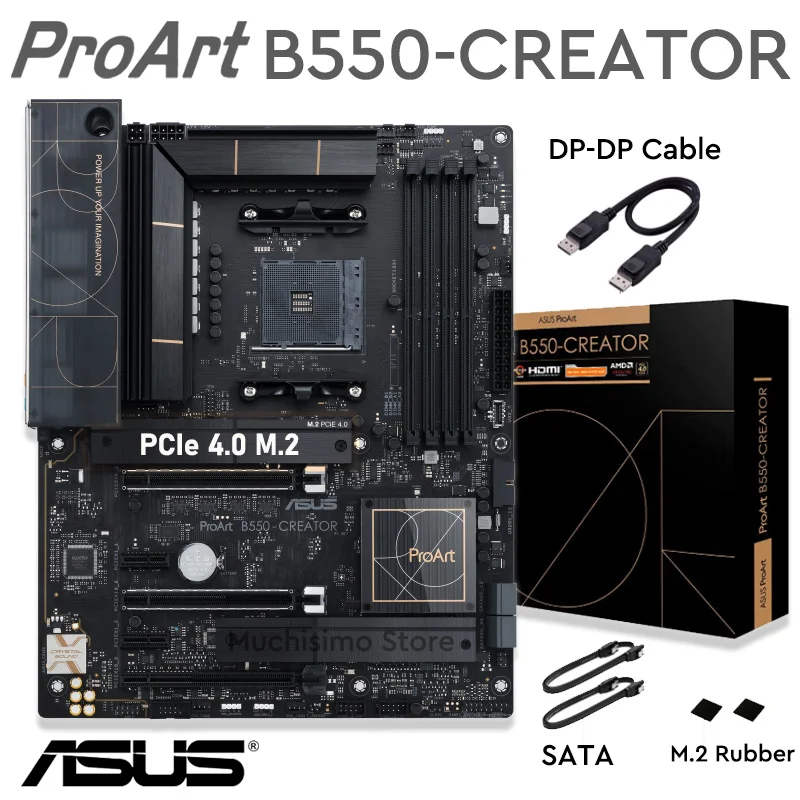 AM4 asus proart B550クリエーターゲーミングマザーボードデュアル雷4、デュアル2.5グラムDDR4-4866MHz pcie 4.0 amd B550ゲームカタルーニャのmãe AM4