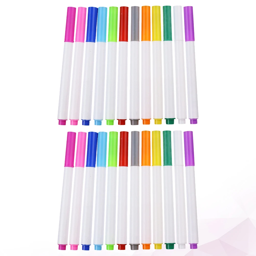 24 Pcs Colour Pencil Water-soluble Chalk Teaching Chalkboard Dustless Erasable Solid