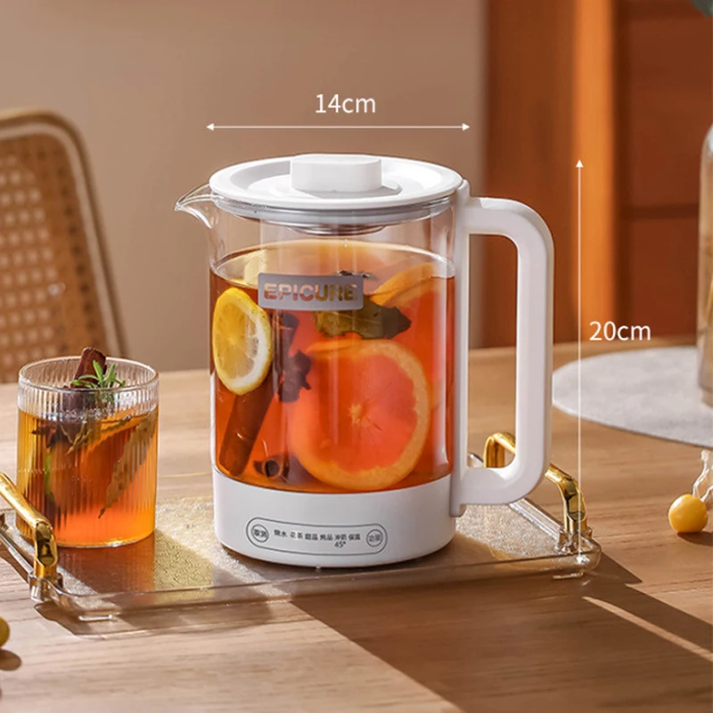 가정용 다기능 전기 주전자, 1.5L 유리 건강 주전자, 완전 자동 투명 차 메이커, 필터 포함, 650W