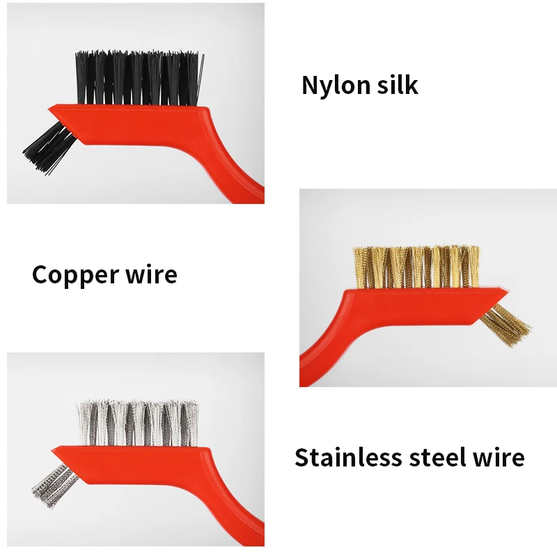 7inch Mini Wire Brush Stainless Steel Brush Brass Nylon Cleaning Brush Polishing Rust Remover Metal Wire Burring Cleaning Tools 4
