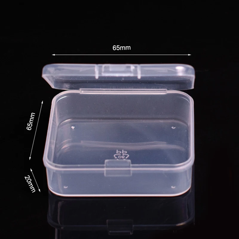 Compact Transparent Rectangle Storage Box for Beads and Jewelry Essentials