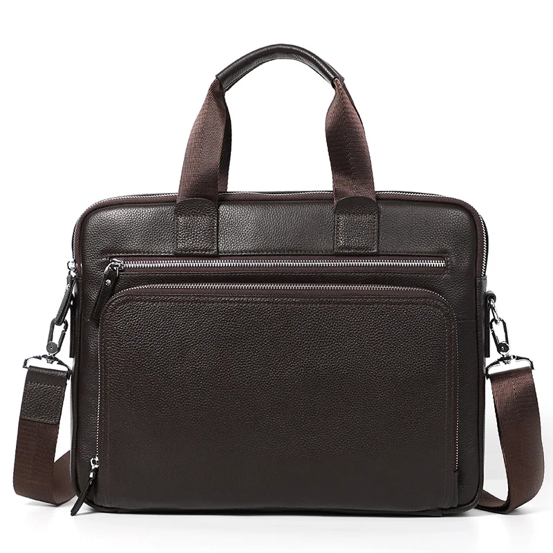 Large Men's Briefcase Genuine leather Satchel Bags Male 14 inch Laptop Bag Handbag Business Shoulder Bags Briefcase Men Bag