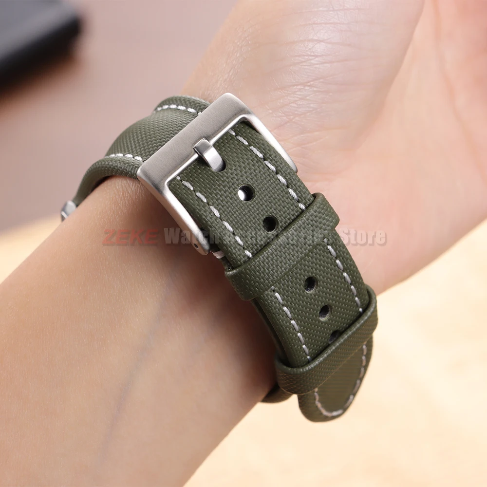 18/19/20/21/22 mm Segeltuchbänder für Omega für Blancpain für Seiko Divers Uhren Herren Damen Schnellverschluss-wasserdichtes Uhrenarmband – Detail 9