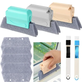 Window Track Cleaner Window Groove Cleaning Brush Tools Set for Door Groove Sliding Door Track Crevice Household Cleaner 1