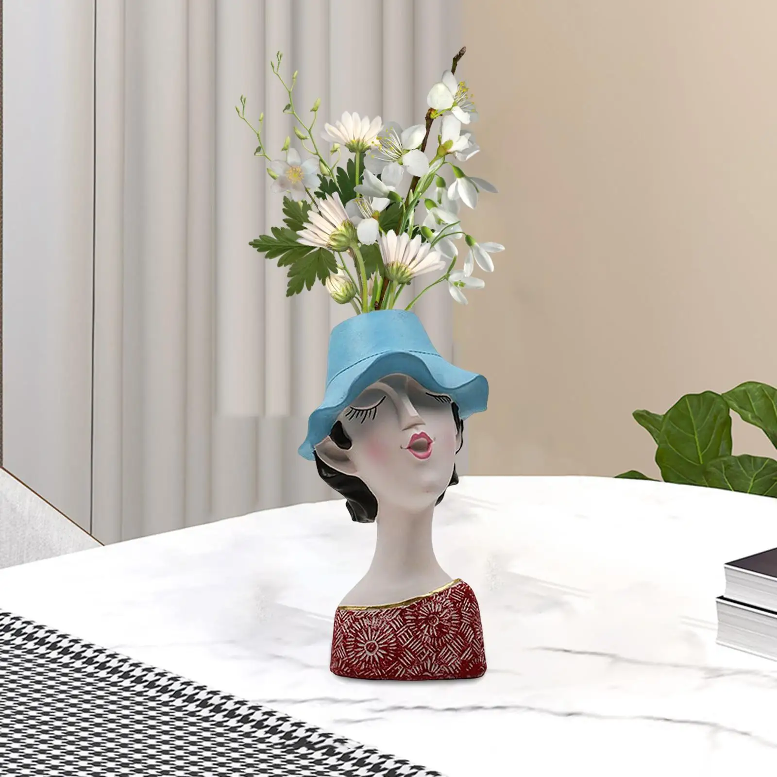 Beauty Figurine Human Head Flowerpot for Bedroom living room and office