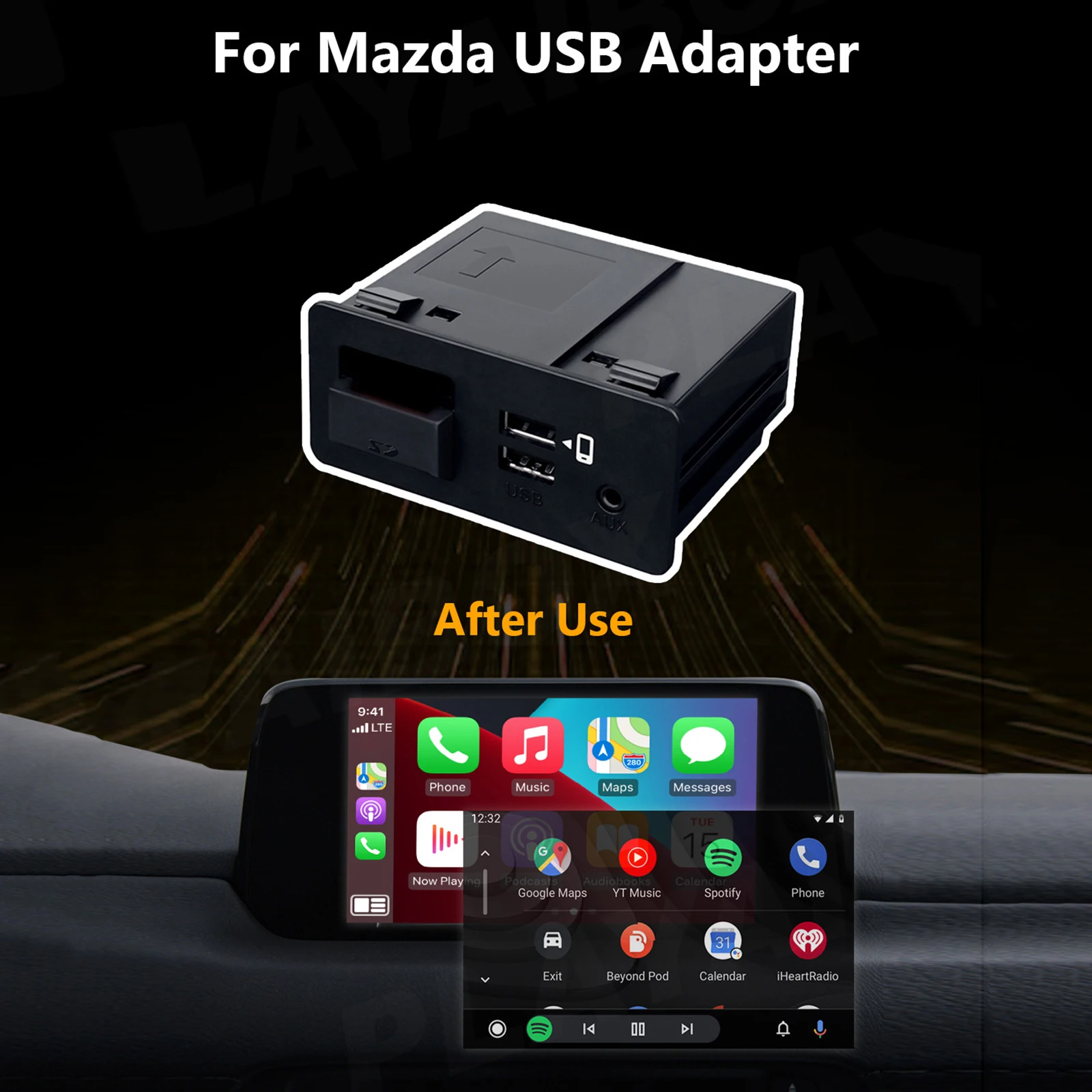 

CarPlay USB Adapter Hub CarPlay Android Auto for Retrofit OEM Mazda CX3 CX4 CX5 CX8 CX9 MX5 For Mazda 2 3 6
