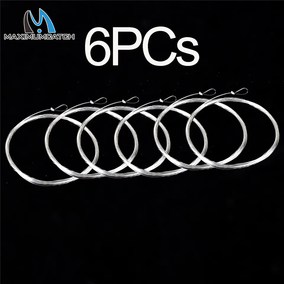 Maximumcatch Fluorocarbon Tapered Leader Line 9ft 0X-7X Fly Fishing Leader Line with Loops Clear Color fishing line fishing tackle