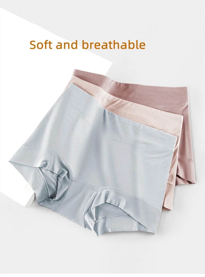 Women's Underwear 60s Modal Fabric Panties for Women High-Rise Female Underwear Briefs Cozy Underpants Plus Size Safety Shorts