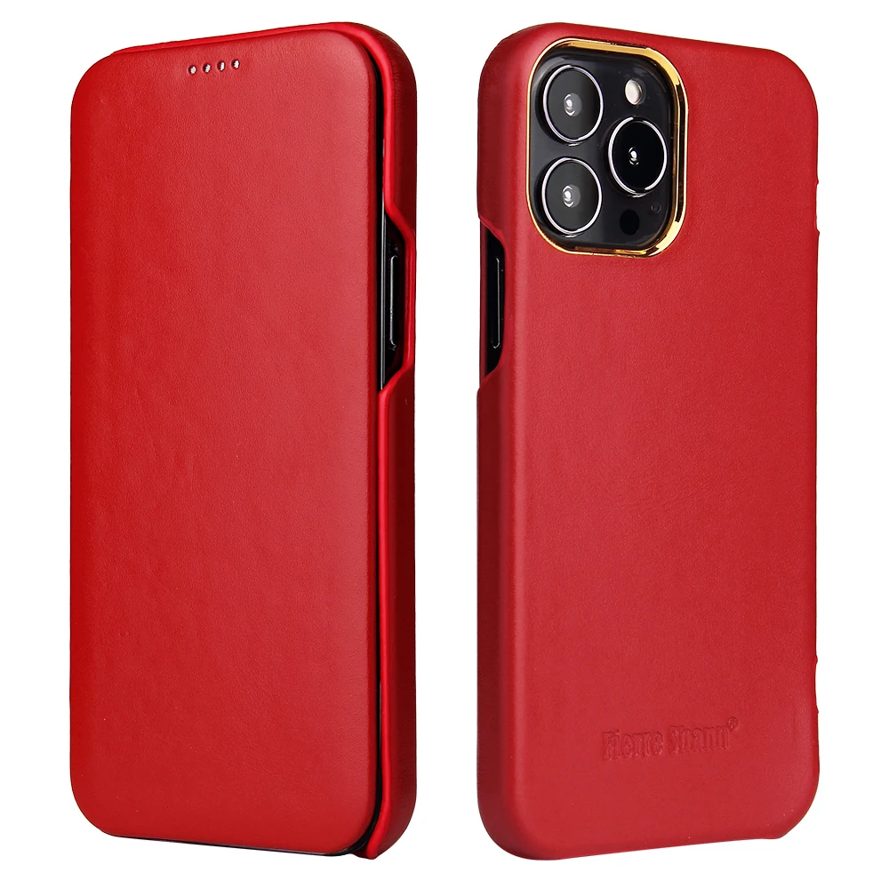 

Чехол-книжка из натуральной кожи для iPhone 13 14 Pro Max Plus