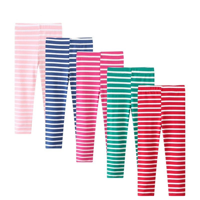 

Jumping Meters 2-7T Striped Pencil Baby Girls Leggings Pants Hot Selling Kids Skinny Trousers Full Length Pants