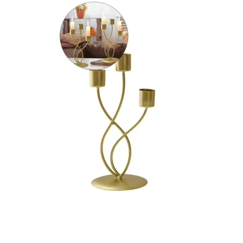 Modern Curved Iron Candle Holder Minimalist Art Design for Home Decor, Ideal for Dining Table Living Room Party Settings