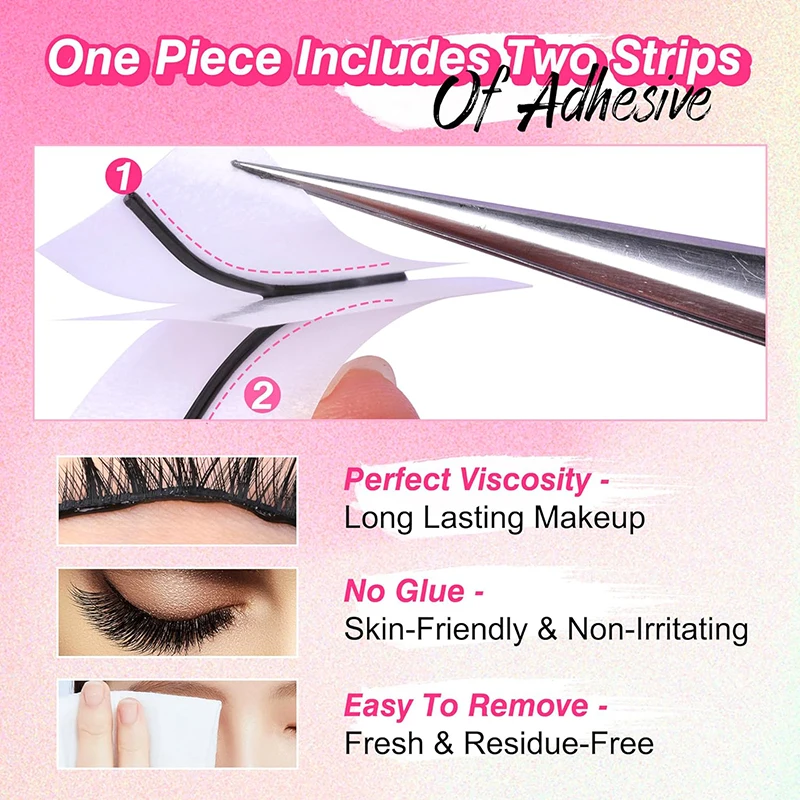 40PCS/Box Reusable Self-Adhesive Eyelash Glue Strip Self-Adhesive Jelly  Strips False Eyelashes Makeup Tools - AliExpress