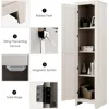 Tall Storage Cabinet Free Standing Floor Storage Tower with Four Shelves and Single Door, for Living Room, Bathroom 5