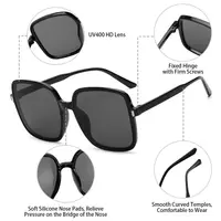 Respzed-Lunettes de soleil carrées vintage de luxe pour femmes, lunettes classiques pour femmes, UV400, grande monture 4