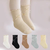 1/3/5 Pairs Newborn Baby Socks For Girls Cotton Infant Girls Sock Princess Bow Toddler Baby Girls Socks