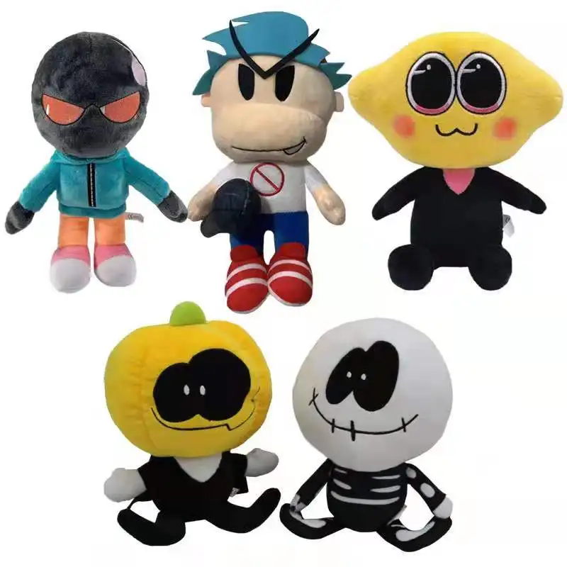 

Friday Night Funkin PlushToy Cartoon Kawaii Spooky Month Skid Pump Lemon Demon Stuffed Plushies Toy Doll Kids Halloween Gifts