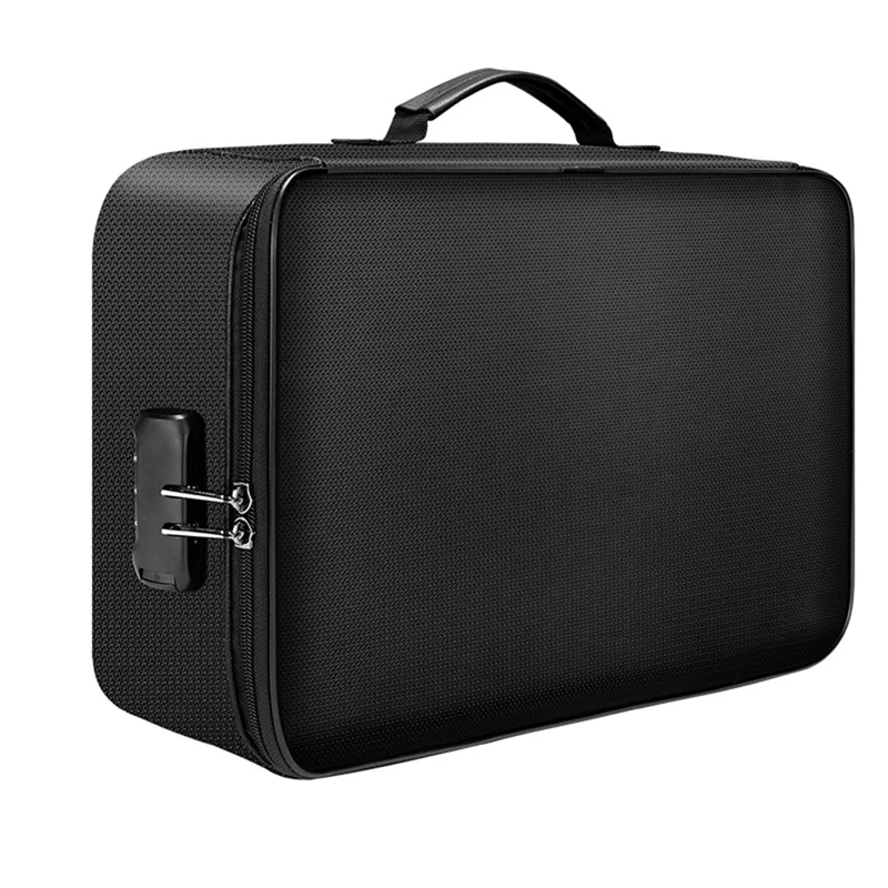 

Document Organizer-Waterproof Portable File Folder Bag-Travel Safe Bag With Password Lock-Practical And Safe Travel Bag