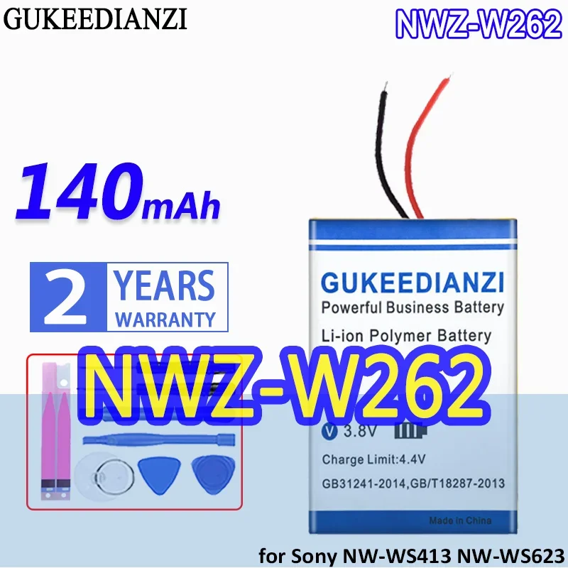 Batteria Gukeedianzi Ad Alta Capacità Nwz-W262 (401225 2 Linee) 140Mah Per Sony Nw-Ws413 Nw-Ws623 Nw-Ws625 Nwz-W273S Nwz-W274S