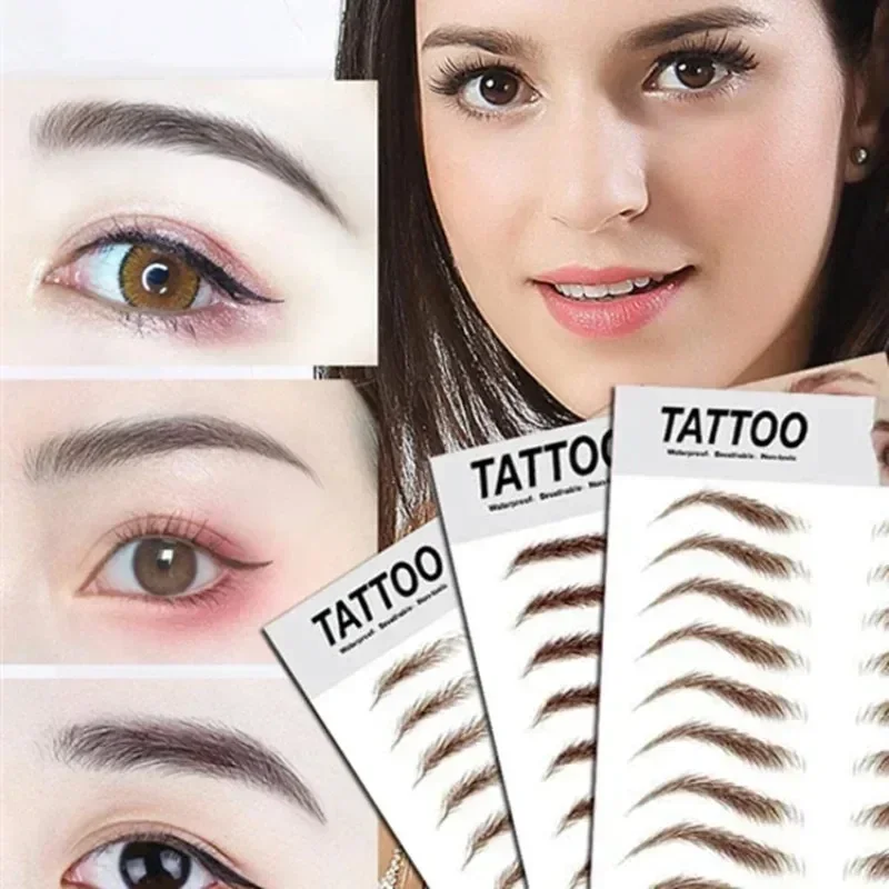 Makeup Tools Water-based Hair-liked Authentic Eyebrow Tattoo Sticker Waterproof Long Lasting False Eyebrows Stickers