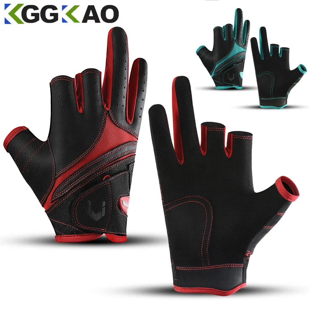 3 Cut Fingers Gloves Anti-Slip Fishing Glove Professional Finger Gloves Protector Unisex Elastic Band Glove for Outdoor Fishing