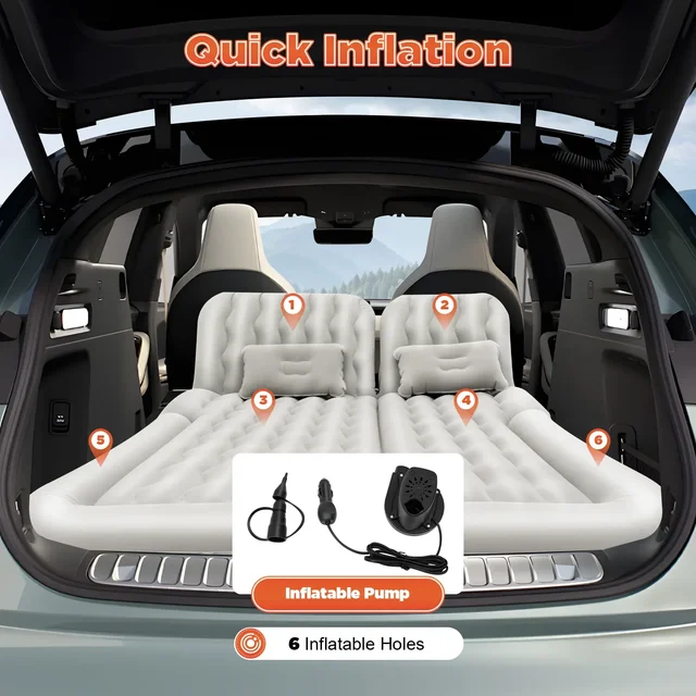 Car Trunk & Back Seat Sleeping Bed,Inflatable SUV Air Mattress with Pump – Durable & Reliable, Perfect for Camping Enthusiasts 3