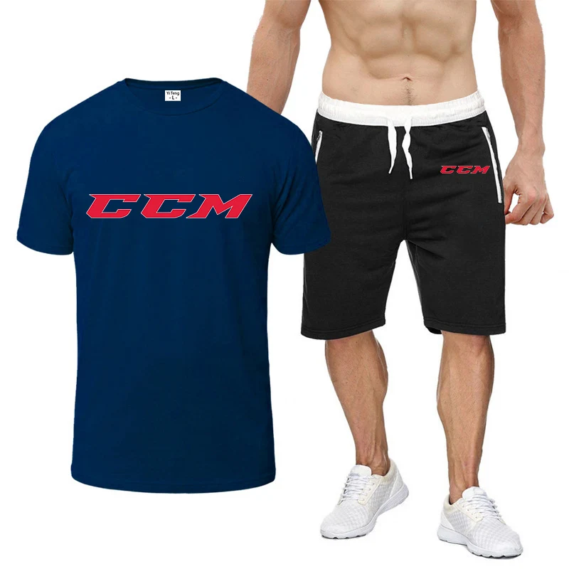 CCM 2023 summer new two-piece men's eight-color short-sleeved T-shirt+shorts men's leisure sports suit