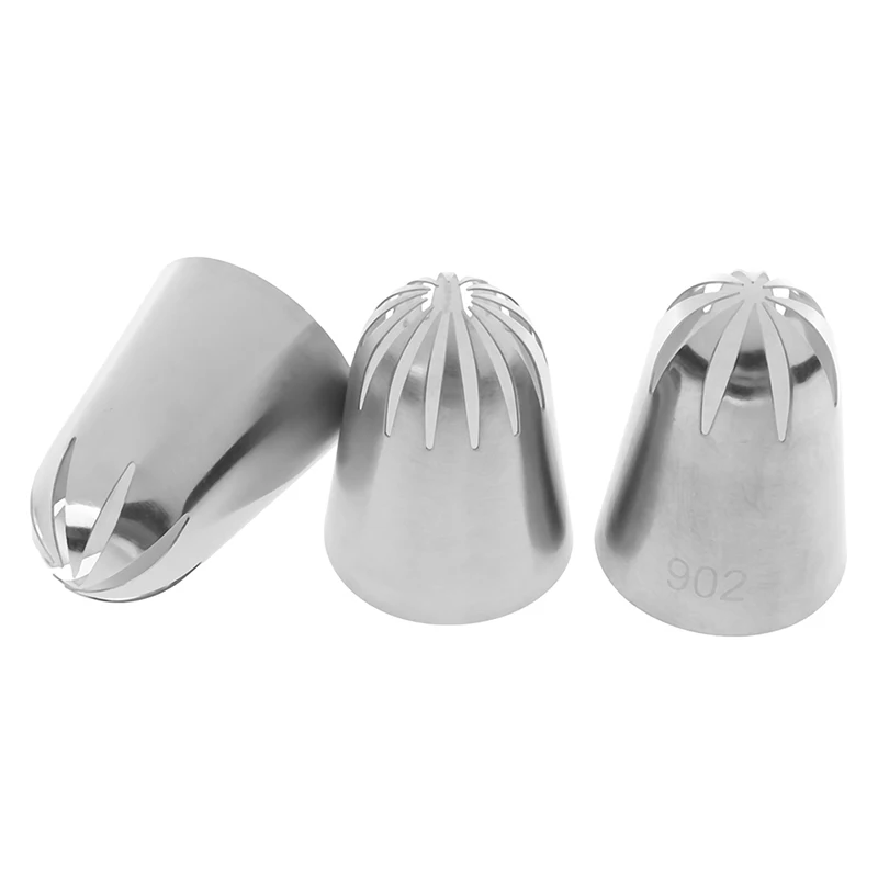 3pcs Metal Cream Nozzles Icing Piping Set DIY Dessert Pastry Tips Baking Accessories Cupcake Decor