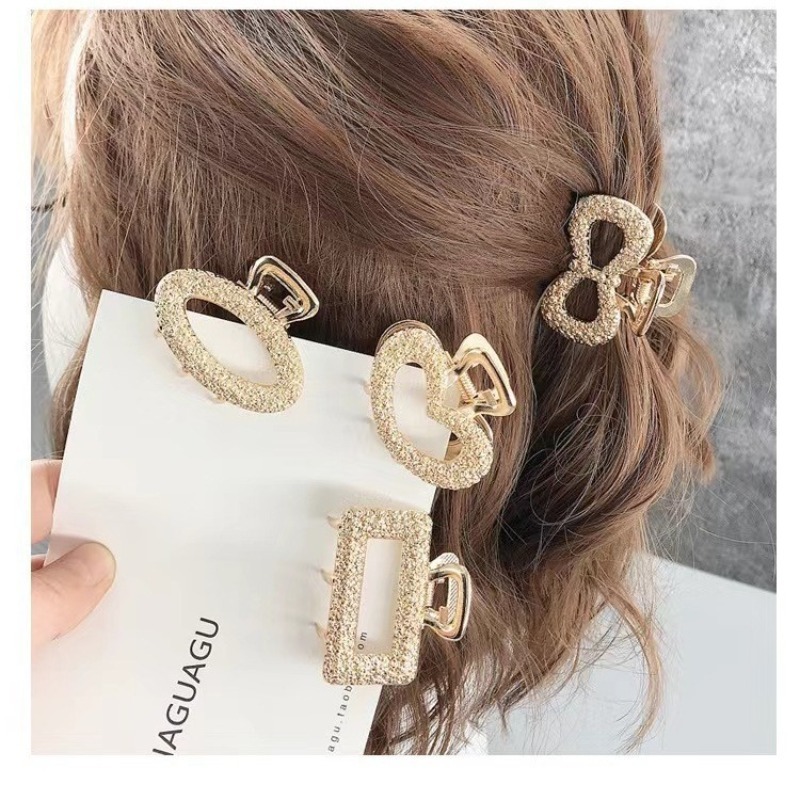 New Women Vintage Elegant Gold Geometric Hollow Alloy Hair Claws Sweet Hair Clips Hairpins Headband Fashion Hair Accessories