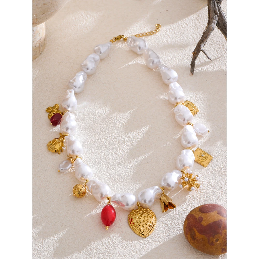 Yhpup Baroque Pearls Necklace Women Fashion