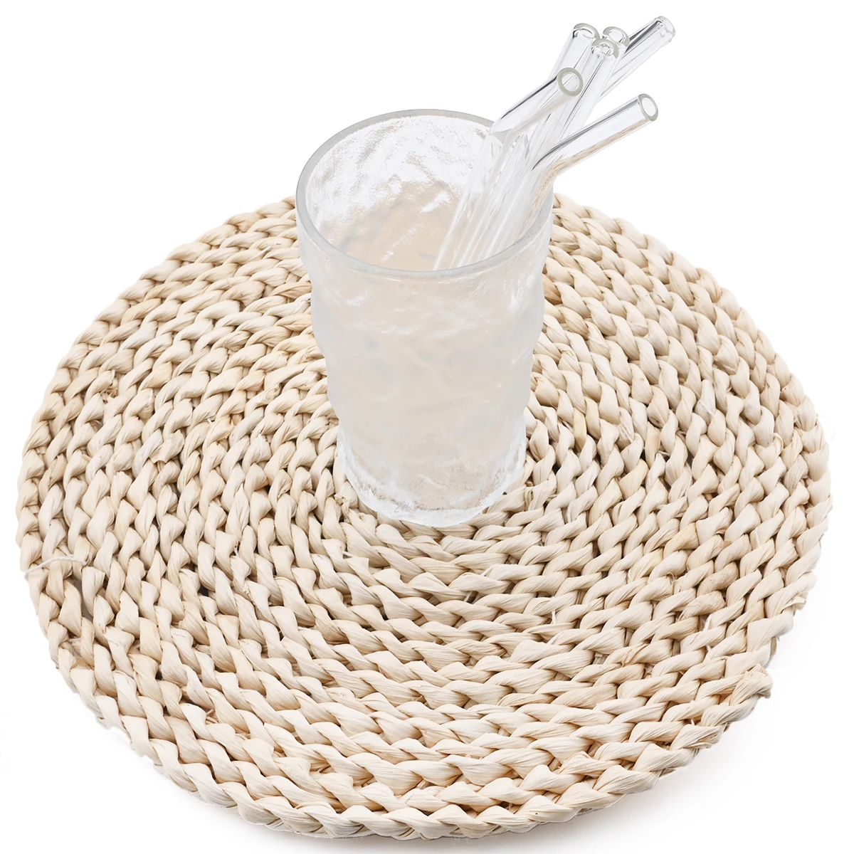Eco-Friendly Reusable Glass Straw Set with Cleaning Brush