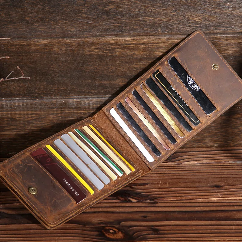 New Retro First Layer Cowhide Men's Multi-Card Card Holder Multi-Functional Leisure ID Card Access Control Card Holder