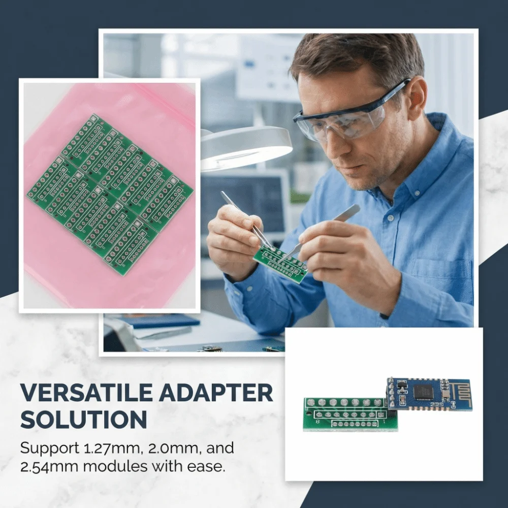 10pcs 커넥터 1.27MM 2.0MM 2.54MM 어댑터 보드 무선 모듈 회로 설계용 3열 전송 보드