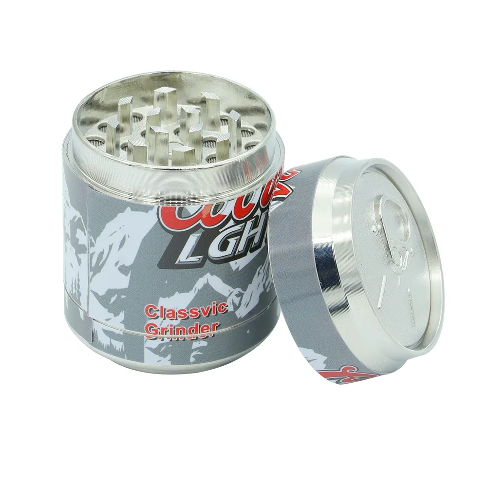 42mm Zip top Can grinder with 3 layers of zinc alloy material for food grinding compact and portable