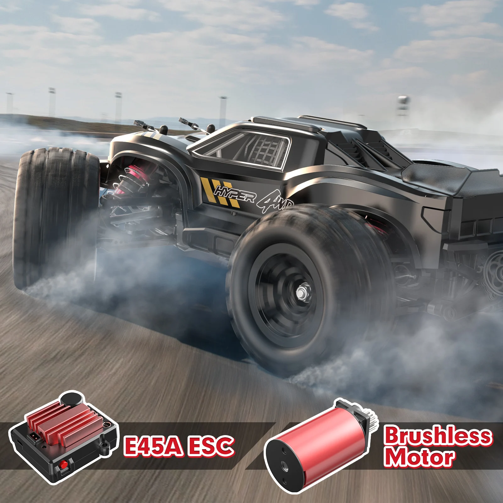 HYPER GO H16PL 1/16 RTR Brushless RC Buggy, Fast RC Cars for Adults, Max 38  mph RC Truck, 4WD High Speed Racing RC Car with 2S 2000 mAh Battery for RC