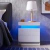Nightstand Set of 2 LED Nightstand with 2 Drawers,Bedside Table with Drawers for Bedroom Furniture,Side Bed Table 4