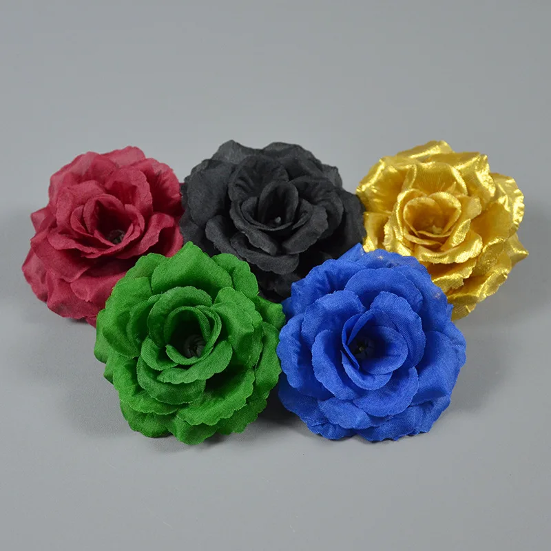 

3Pcs Simulated Rose Wedding Decoration Flower Wall Arrangement Headwear Clothing Accessories