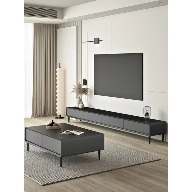 

Скандинавский минималистичный ТВ-шкаф, кофейный столик, современный минималистичный черный и белый серый размер, для гостиной, ТВ-шкаф