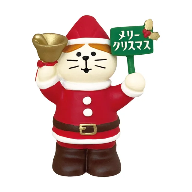 ZAKKA 크리스마스 일본 고양이 산타클로스 벨 타이드 플레이 미니어처 식료품 DIY 송진 홈 장식 팝콘 스타 골든 걸은 인테리어 장식이며 선물로도 완벽합니다