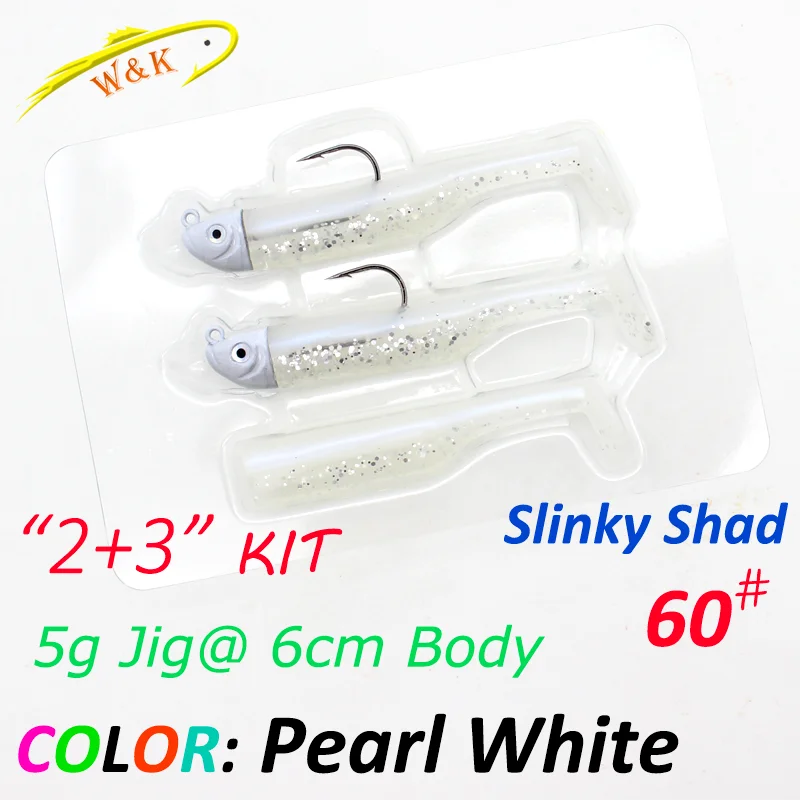 Enhanced Fishing Lure Kit - Slinky Shad Soft Lures with Jig Heads for Rock and Mud Minnow Fishing