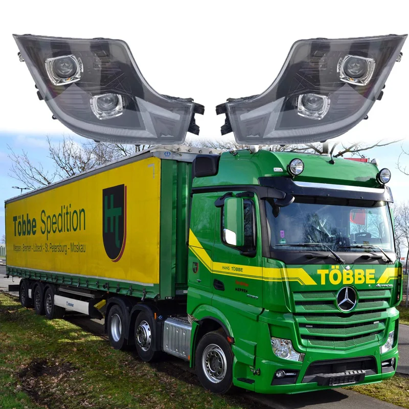 

1 Pair LED Head Lamp New Design Fit For Mercedes BENZ Actros MP4 Truck Headlight With Lens A9608200539 A9608200439