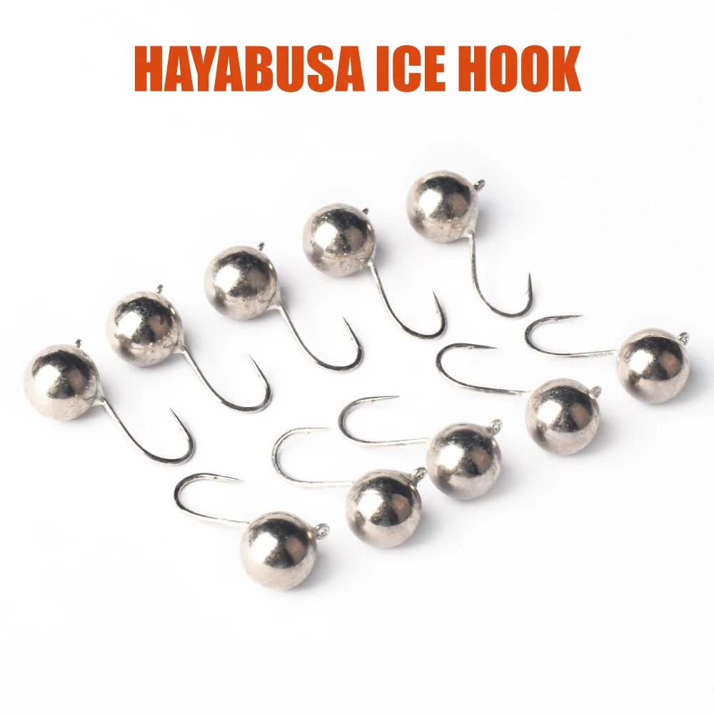 

MUUNN 10PCS Tungsten Ball Ice Jig With An Eyelet, Winter Fishing Ice Hooks 2.5mm~8mm,Pike Perch Crappie Panfish Fishing Lure
