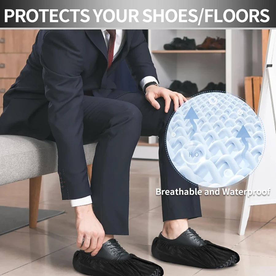 Shoe Covers Shoe Covers Disposable 50Pack (25 Pairs) Durable Non-Slip Water Resistant Recyclable for Indoor and Outdoor