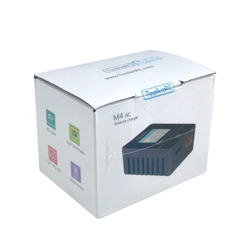 ToolkitRC M4AC 1-4S Lipo LiHV Зарядное устройство 30 Вт с IPS-дисплеем Интерфейс XT30/XT60 для батареи Lipo RC Racing FPV Drone thumbnail 5