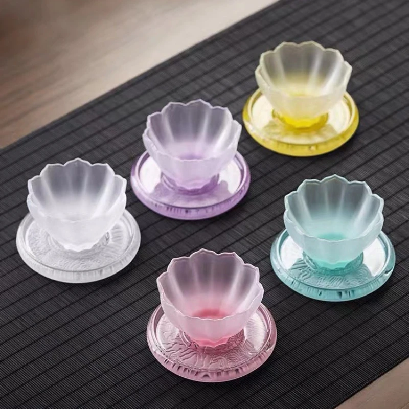 Glass tea set, modern simple household heat-resistant and high temperature-resistant crystal appearance, lotus tea for women